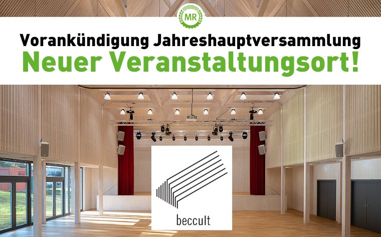Neue Location für unsere Jahreshauptversammlung: Willkommen im beccult in Pöcking!