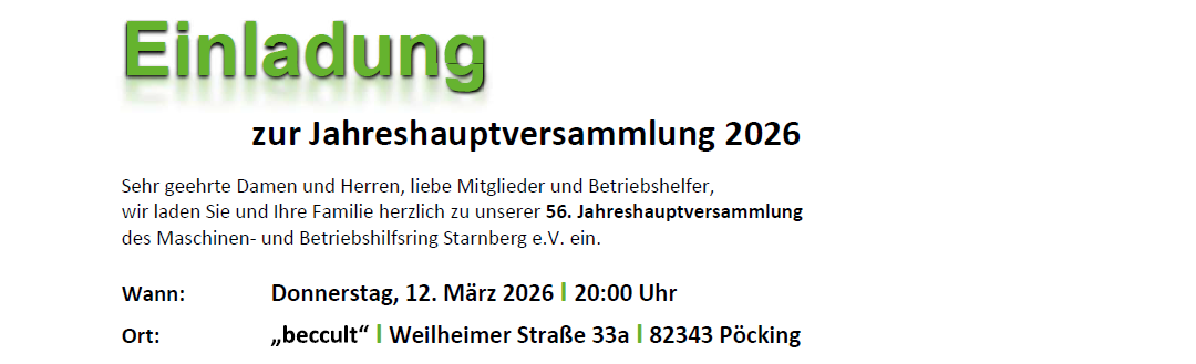 Jahreshauptversammlung 2026