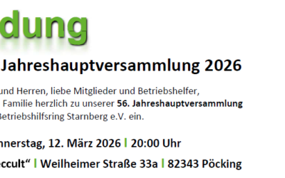 Jahreshauptversammlung 2026